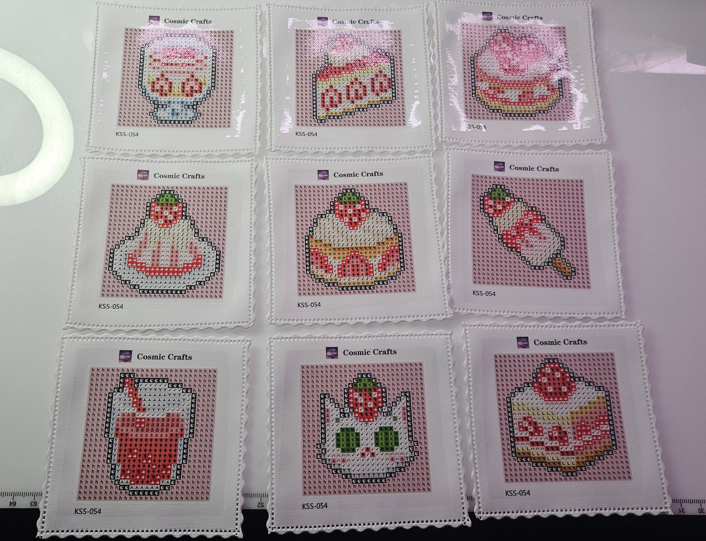 Mini Strawberry Cream Treats Diamond Art Kit (9-Pack) Cosmic Crafts