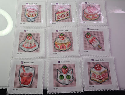 Mini Strawberry Cream Treats Diamond Art Kit (9-Pack) Cosmic Crafts