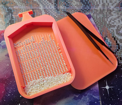 SOL Washi Multiplacer Diamond Painting Tray, Large Rhinestone Art Tray with Snap-On Lid Cosmic Crafts