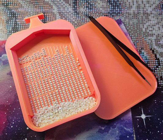 SOL Washi Multiplacer Diamond Painting Tray, Large Rhinestone Art Tray with Snap-On Lid Cosmic Crafts