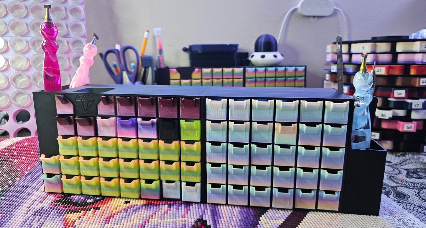 Small Diamond Painting Organizer, 3D Printed Mini Drawer System, Expandable Drill Storage for Diamond Art, Rhinestones, Beads & Crafts