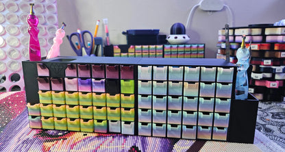 Small Diamond Painting Organizer, 3D Printed Mini Drawer System, Expandable Drill Storage for Diamond Art, Rhinestones, Beads & Crafts Cosmic Crafts
