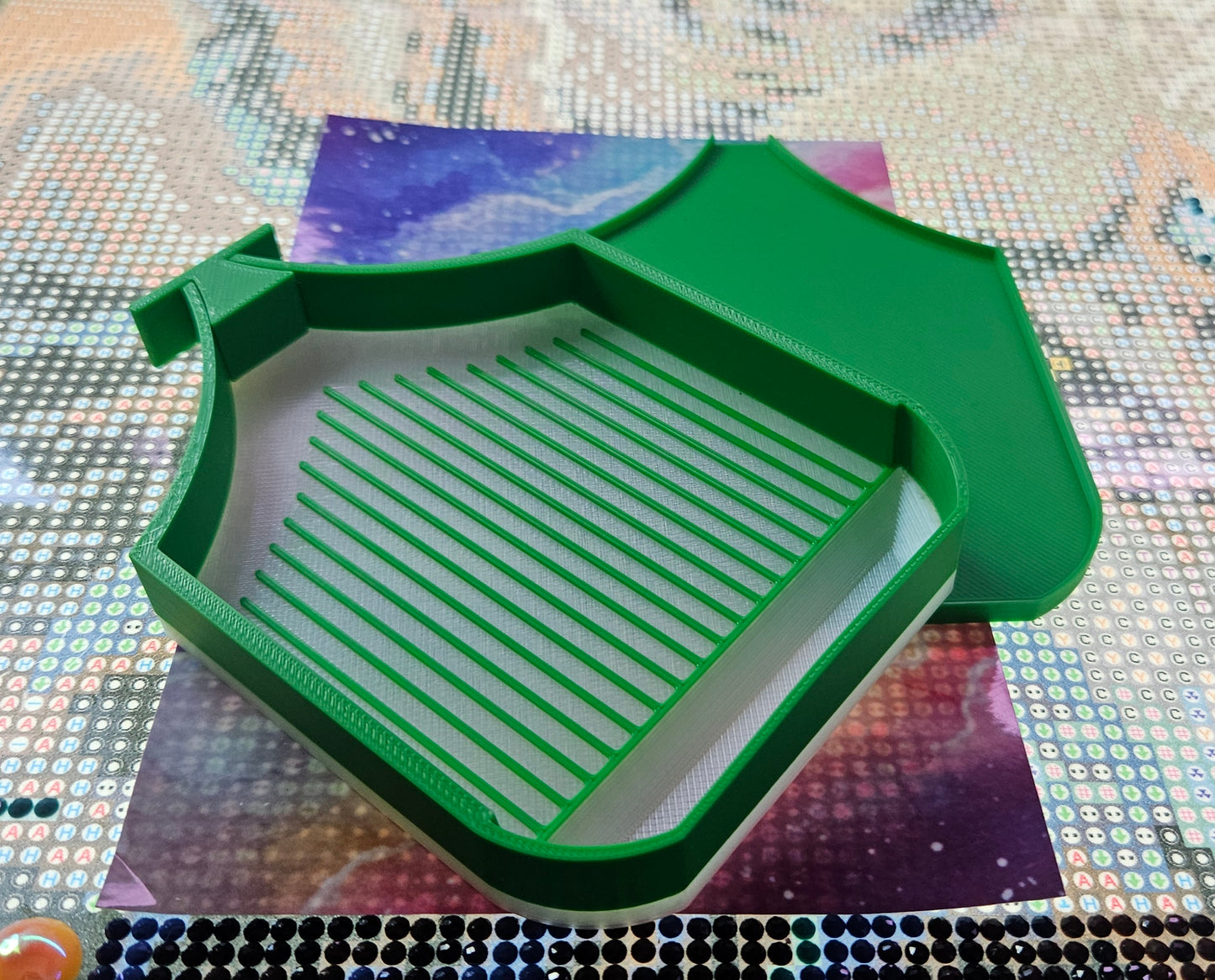 Multi-Color Asteroid Washi SNAP, Medium Diamond Painting Tray with Snap-On Lid Cosmic Crafts