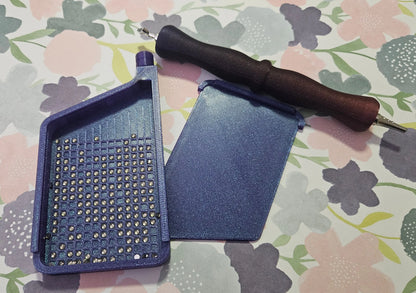 3D Printed Single Placer Diamond Art Tray, Stylish Diamond Painting Tool, Sliding Lid and Spout Stopper Cosmic Crafts