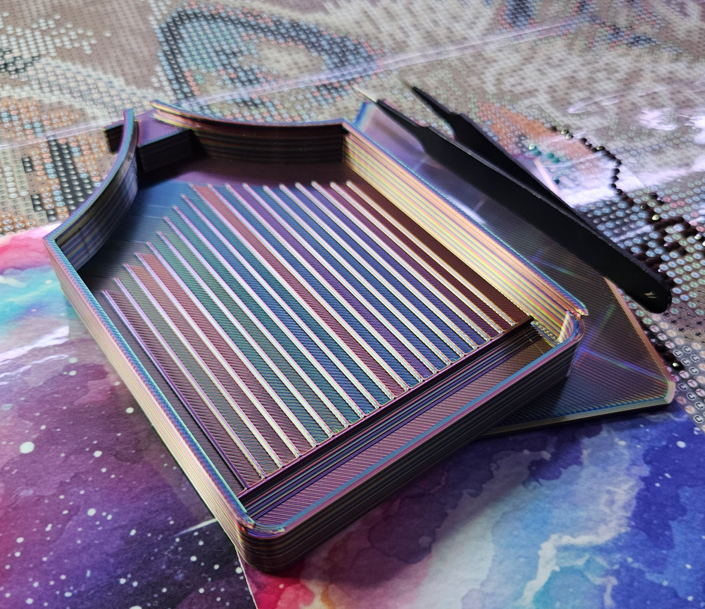 ECLIPSE WASHI Diamond Painting Tray with Lid, Spill Resistant Diamond Art Accessory Cosmic Crafts