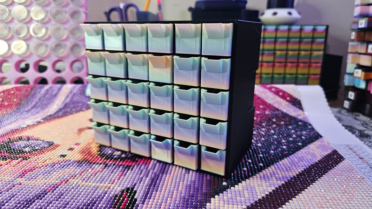 Small Diamond Painting Organizer, 3D Printed Mini Drawer System, Expandable Drill Storage for Diamond Art, Rhinestones, Beads & Crafts