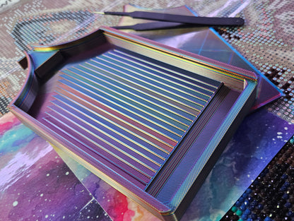Long ECLIPSE WASHI Diamond Painting Tray with Lid, Spill Resistant Diamond Art Accessory Cosmic Crafts