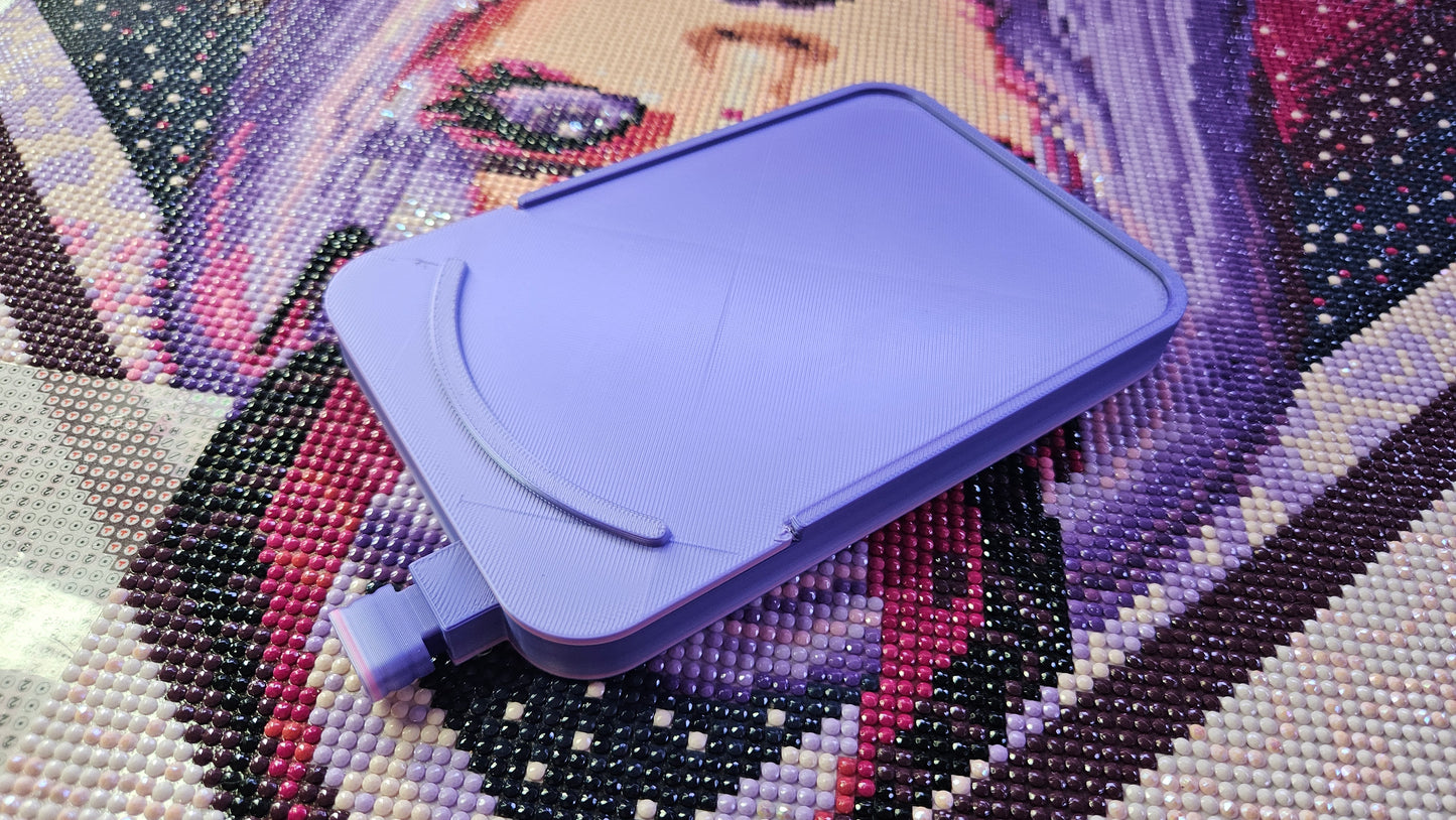 V2 Extra Large Diamond Art Tray Washi Feature, 3D Printed Drill Tray, with Sliding Lid and Stopper, Diamond Painting Accessory