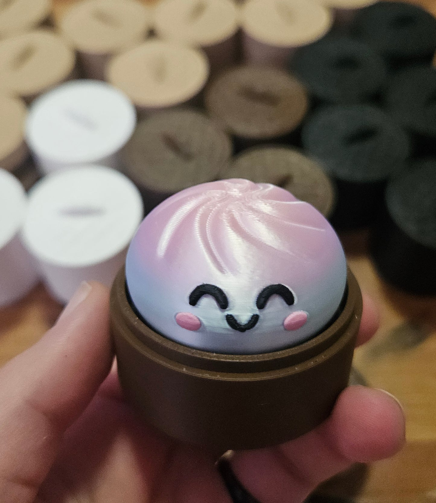 Mystery Dumpling Clicker, Cute Kawaii 3D Printed Fidget Toy, Random Color & Expression Cosmic Crafts
