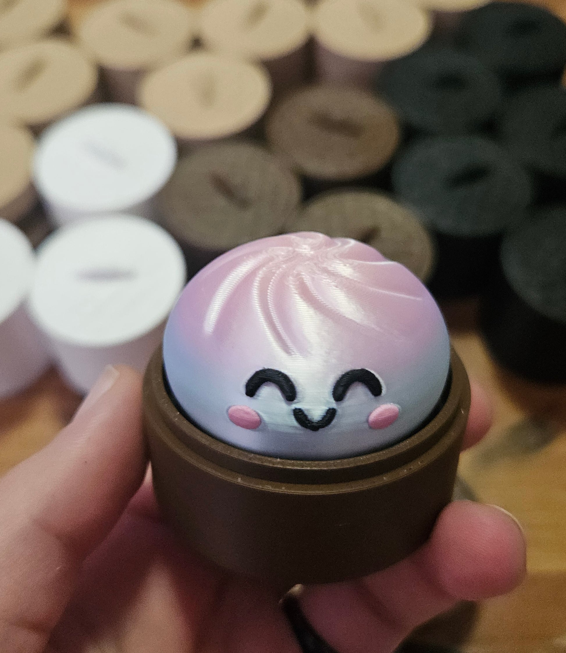 Mystery Dumpling Clicker, Cute Kawaii 3D Printed Fidget Toy, Random Color & Expression Cosmic Crafts