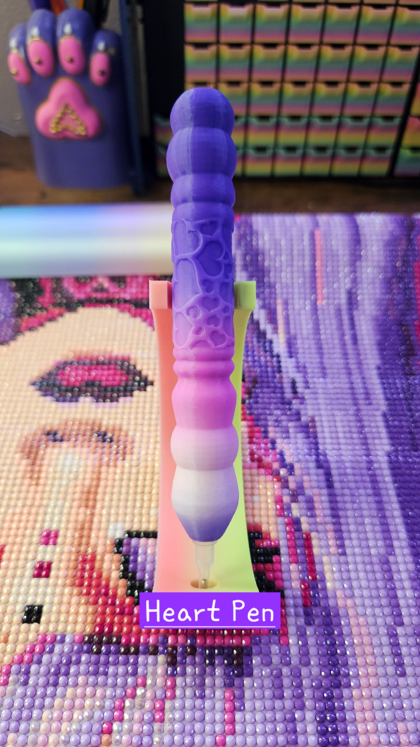 Stylish Diamond Art Pen HEART Style, Lightweight 3D Printed Tool, E-Painter Version Available, Comfortable and Colorful, Diamond Painting Accessory, Rhinestone Painting Pen