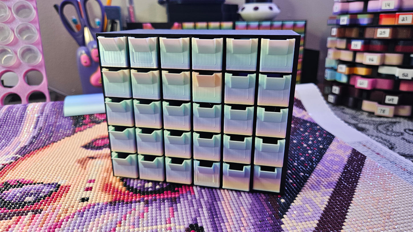 Small Diamond Painting Organizer, 3D Printed Mini Drawer System, Expandable Drill Storage for Diamond Art, Rhinestones, Beads & Crafts