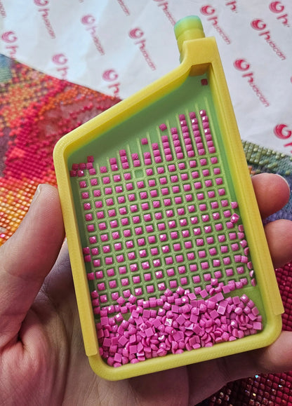 3D Printed Single Placer with Washi Diamond Art Tray, Stylish Diamond Painting Tool, Sliding Lid and Spout Stopper Cosmic Crafts