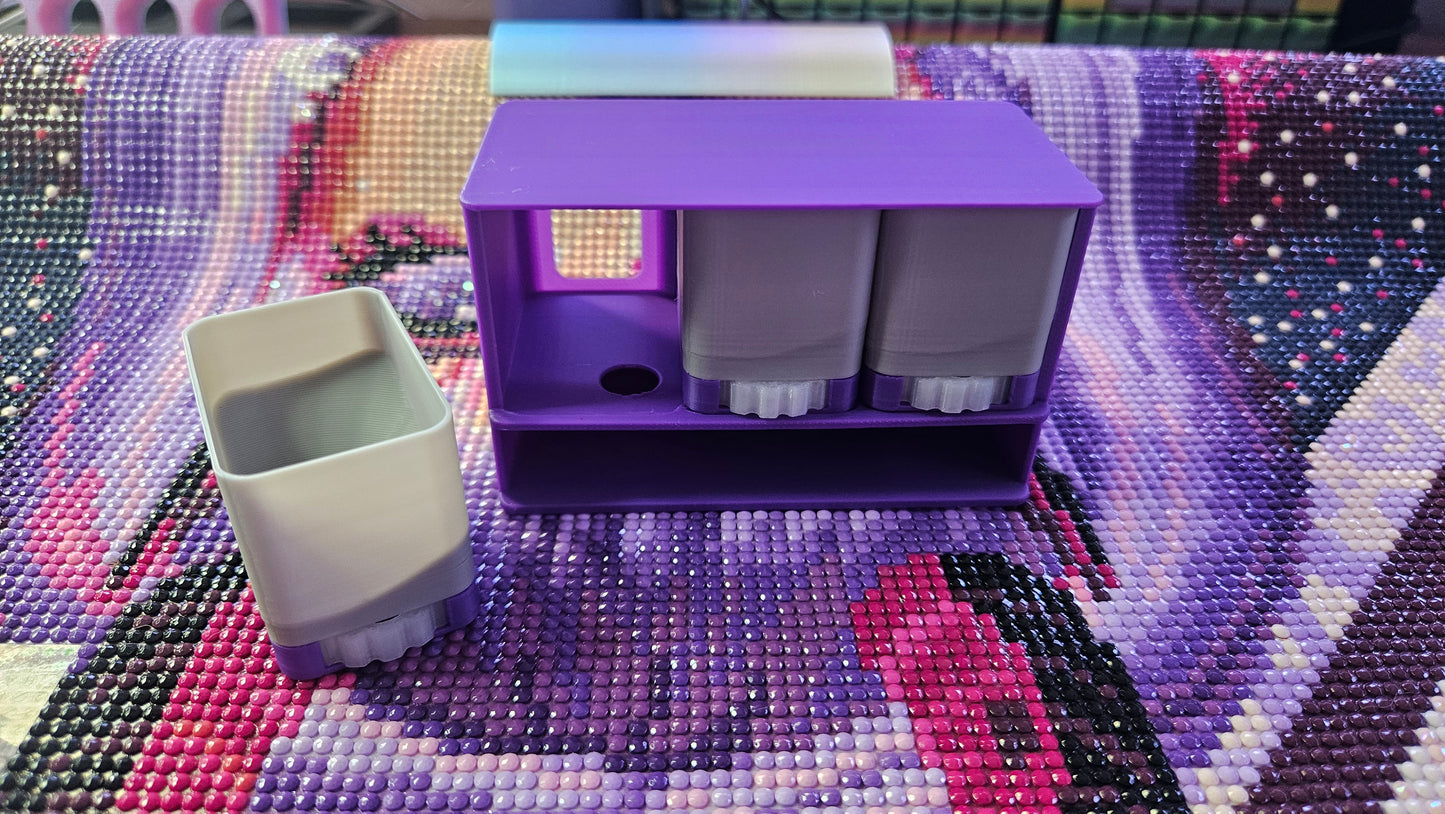 3-Color Diamond Drill Dispenser – 3D Printed Organizer for Diamond Painting Enhancements & Small Projects