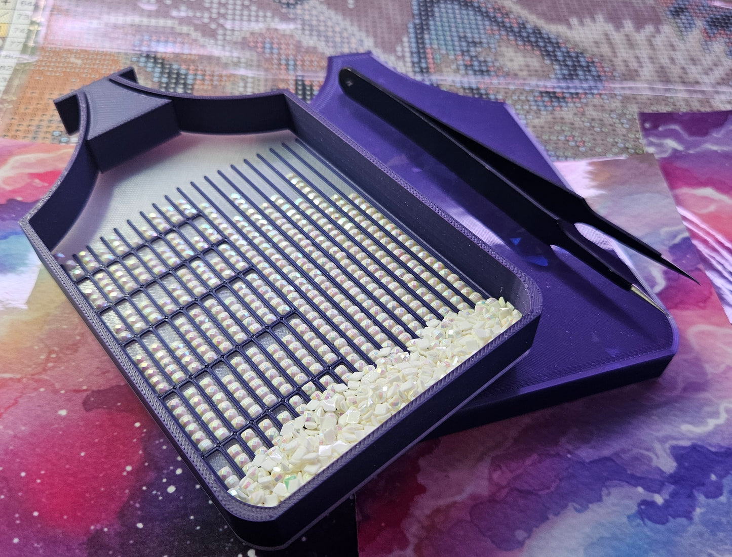 Multi-Color Moon Multiplacer SNAP, Large Diamond Painting Tray with Snap-On Lid Cosmic Crafts