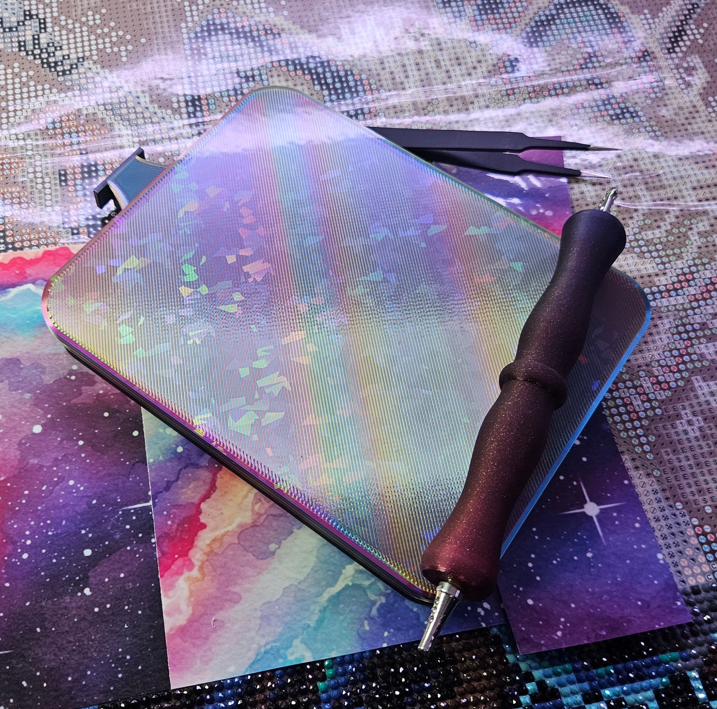 Multi-Color Universe Multiplacer Washi SNAP, XXL Diamond Painting Tray with Snap-On Lid Cosmic Crafts