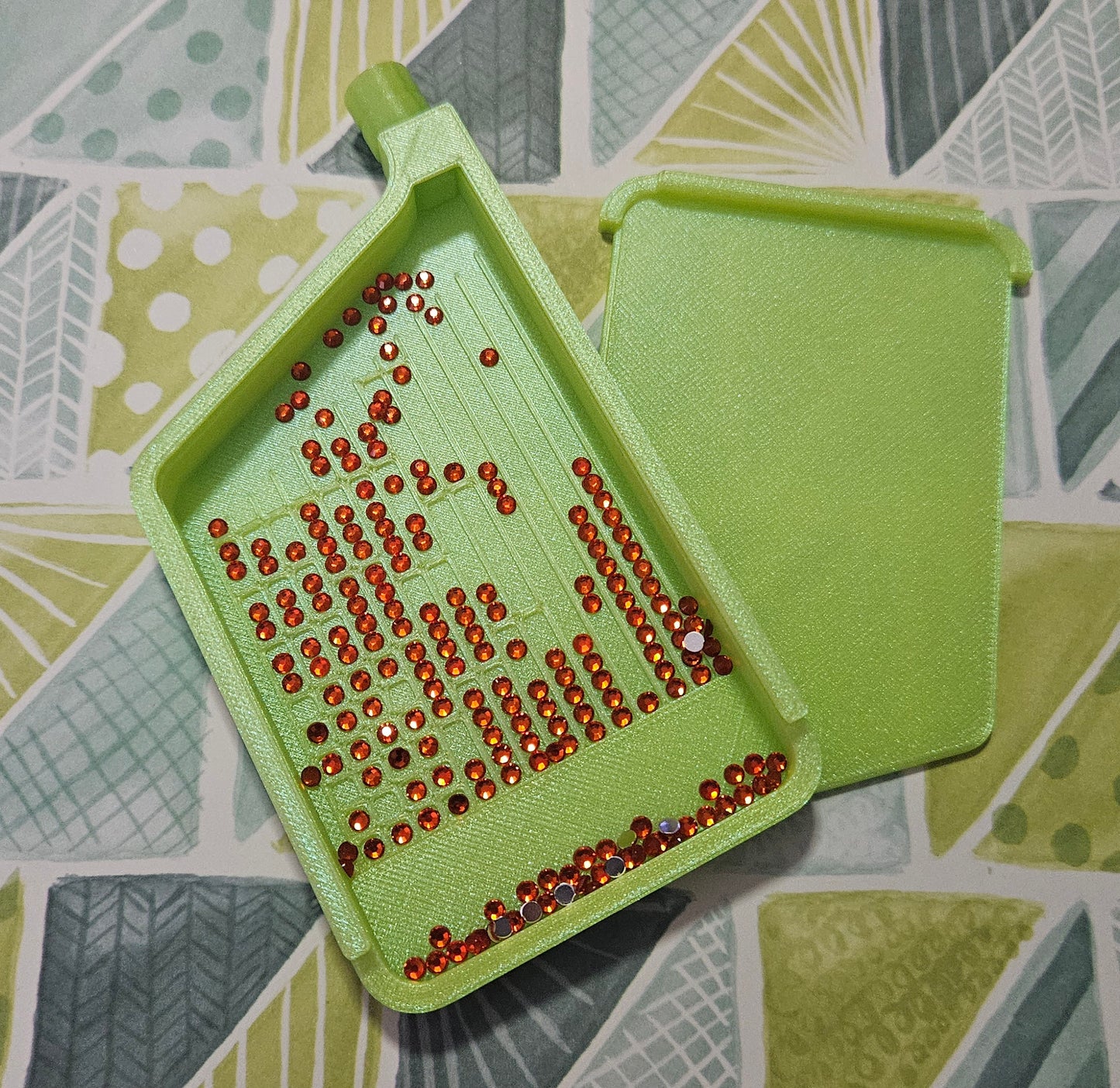 Stylish Multiplacer Diamond Art Tray with Washi Shelf, Numbered Sections + Normal Lines, 3D Printed 110x60mm Drill Organizer