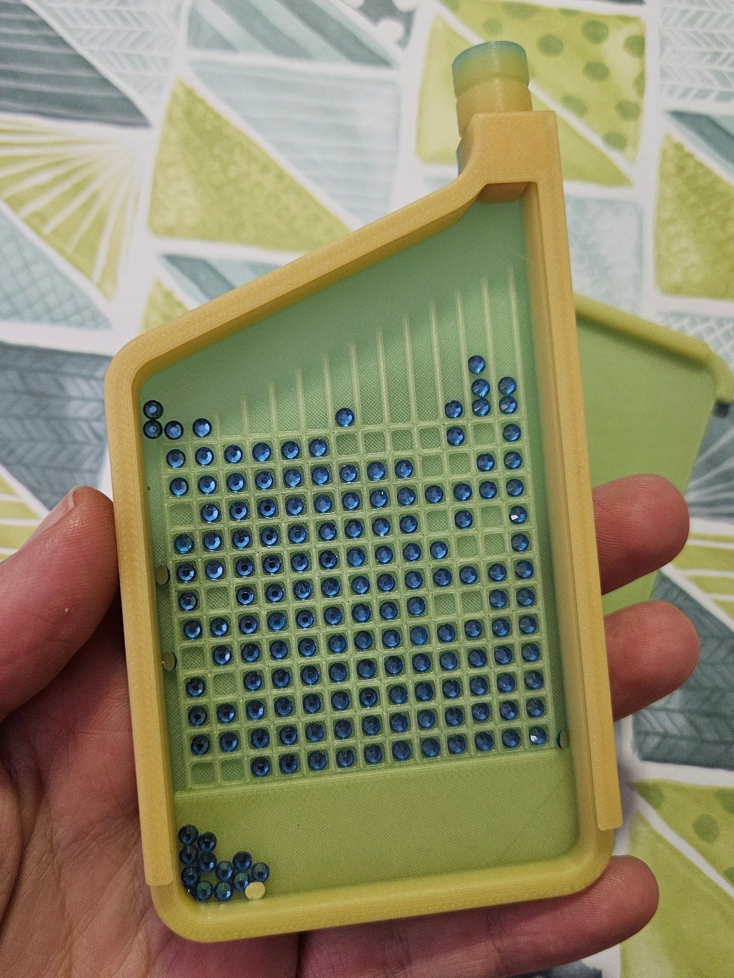 3D Printed Single Placer with Washi Diamond Art Tray, Stylish Diamond Painting Tool, Sliding Lid and Spout Stopper