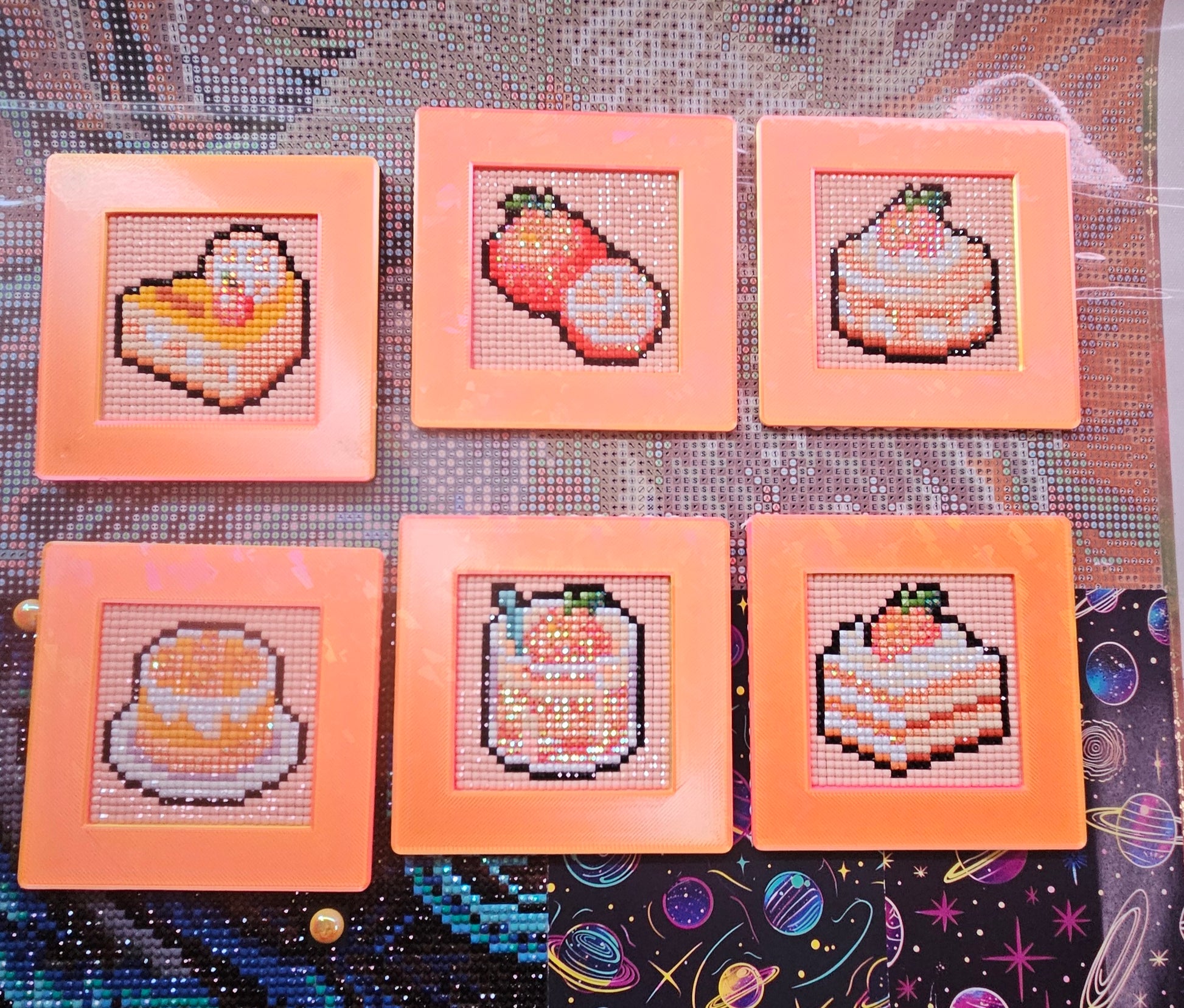 Mini Magnetic Diamond Art Frames for 2.5 Inch Minis, Holographic Dessert Kit Magnet Frame Cosmic Crafts