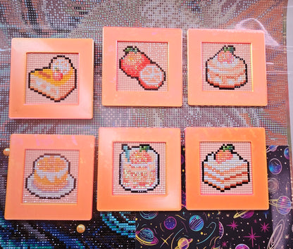 Mini Magnetic Diamond Art Frames for 2.5 Inch Minis, Holographic Dessert Kit Magnet Frame Cosmic Crafts