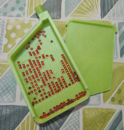 Stylish Multiplacer Diamond Art Tray with Washi Shelf, Numbered Sections + Normal Lines, 3D Printed 110x60mm Drill Organizer Cosmic Crafts