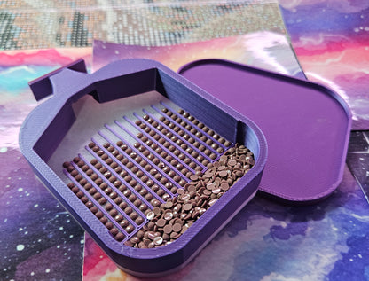 Multi-Color LUNA Washi Diamond Painting Tray with Snap Lid, Spout, Stopper Cosmic Crafts