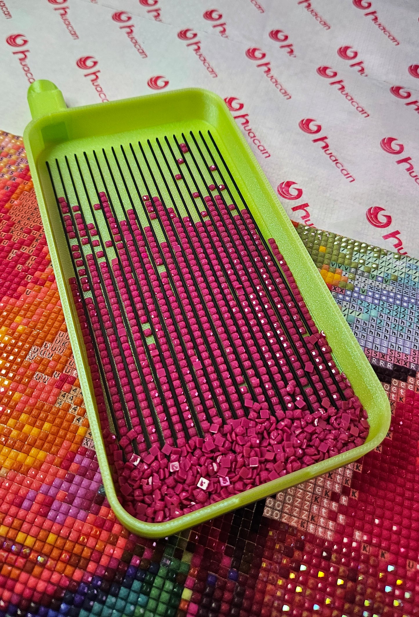 Chameleon Diamond Painting Tray, Interchangeable Lines, 3D Printed Rhinestone Art Accessory