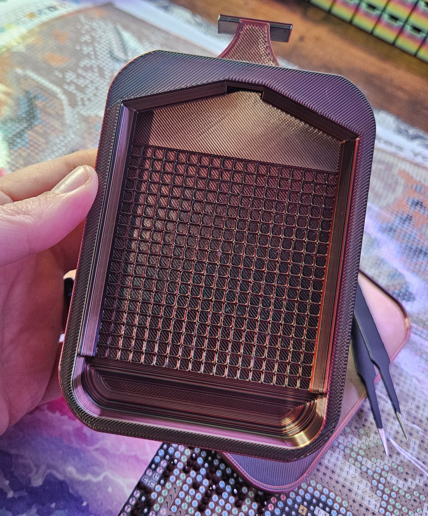 SOL Washi Single Placer Diamond Painting Tray, Large Rhinestone Art Tray with Snap-On Lid Cosmic Crafts