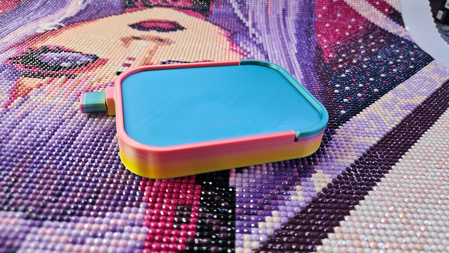 Pebble Washi Diamond Art Tray, 3D Printed Rhinestone Painting Organizer with Lid and Stopper