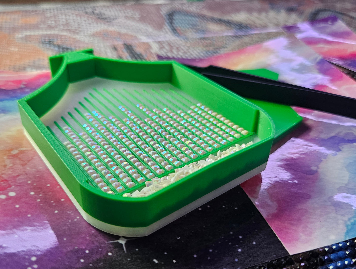 Multi-Color Asteroid Washi SNAP, Medium Diamond Painting Tray with Snap-On Lid Cosmic Crafts