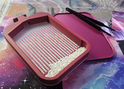 Multi-Color SOL Washi Deluxe Diamond Painting Tray, Large Rhinestone Art Tray with Snap-On Lid Cosmic Crafts