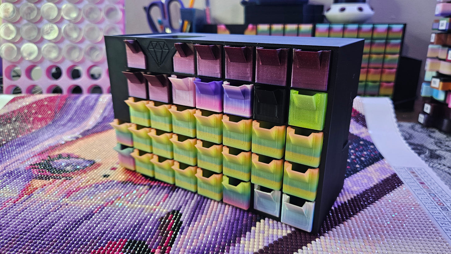 Small Diamond Painting Organizer, 3D Printed Mini Drawer System, Expandable Drill Storage for Diamond Art, Rhinestones, Beads & Crafts