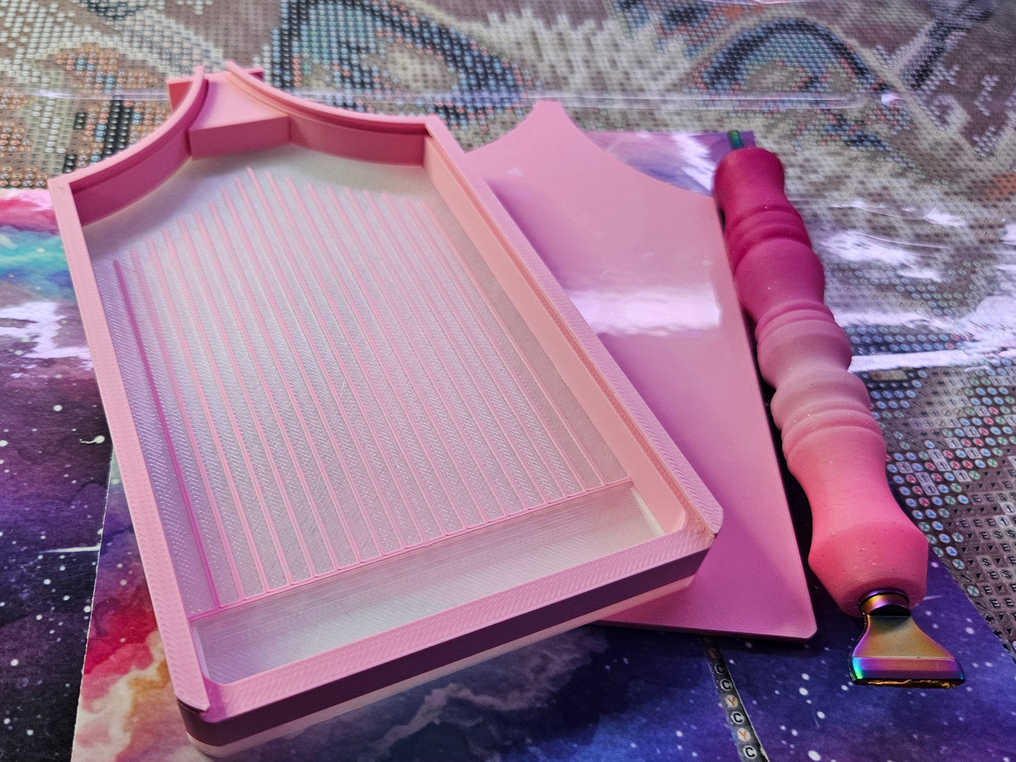Multi-Color Long ECLIPSE WASHI Diamond Painting Tray with Lid, Spill Resistant Diamond Art Accessory (Copy) Cosmic Crafts