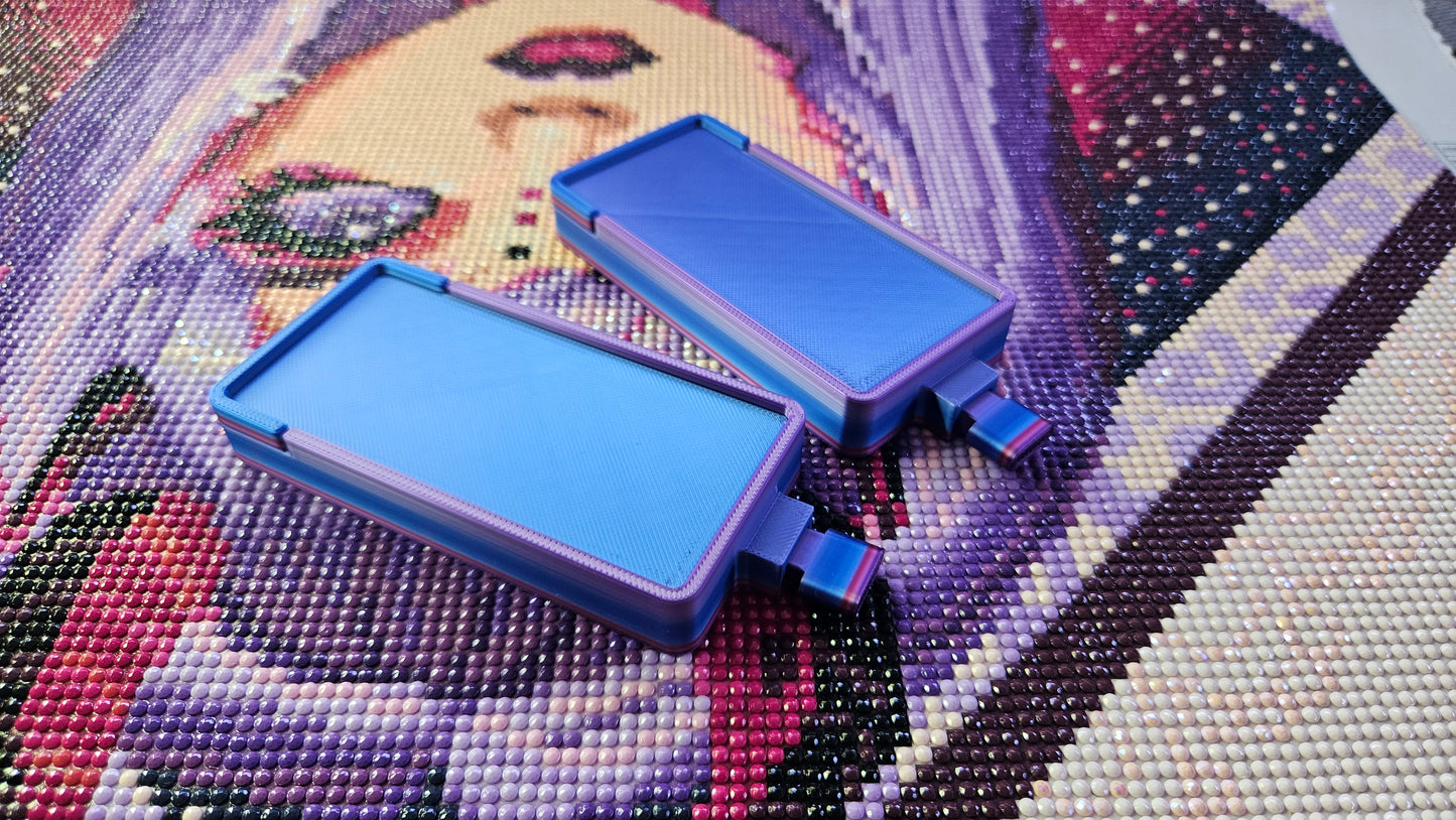 Long Lidded Washi Style Diamond Painting Tray, Deep Grooves, Stopper & Sliding Lid, 3D Printed Drill Organizer for Diamond Art