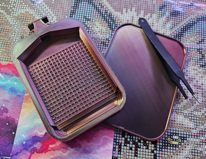 SOL Washi Single Placer Diamond Painting Tray, Large Rhinestone Art Tray with Snap-On Lid Cosmic Crafts