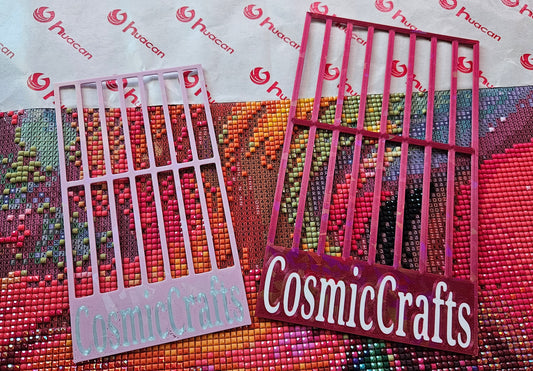 3D Printed Diamond Art Ruler, Compatible with Cosmic Craft & Forever Young Kits, 3-Row Spacing with Lift Tab