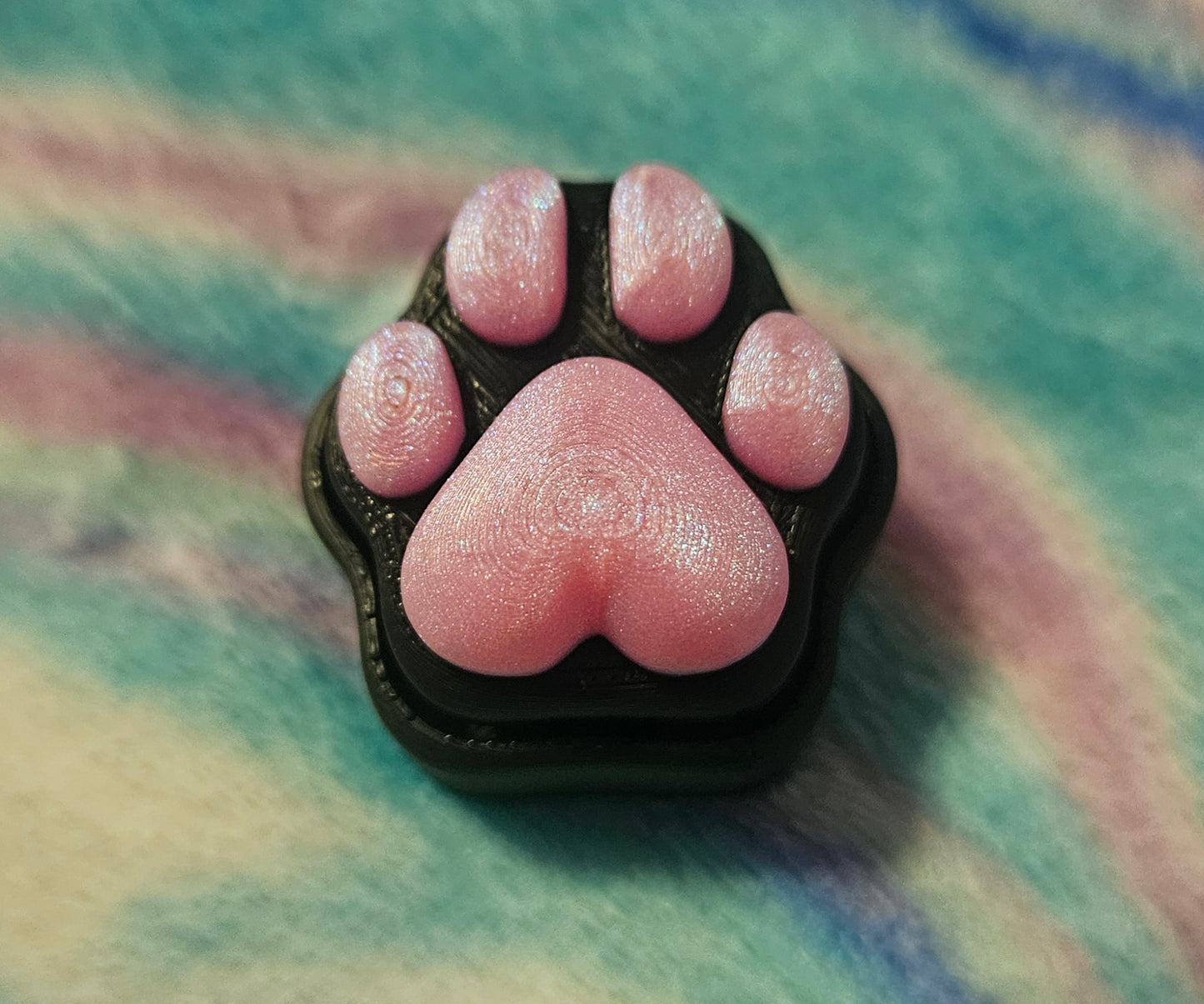 Cat or Dog Paw Fidget Clicker, 3D Printed Stress Relief Toy, Custom Color Paw, Keychain or Desk Fidget, Pet Lover Gift