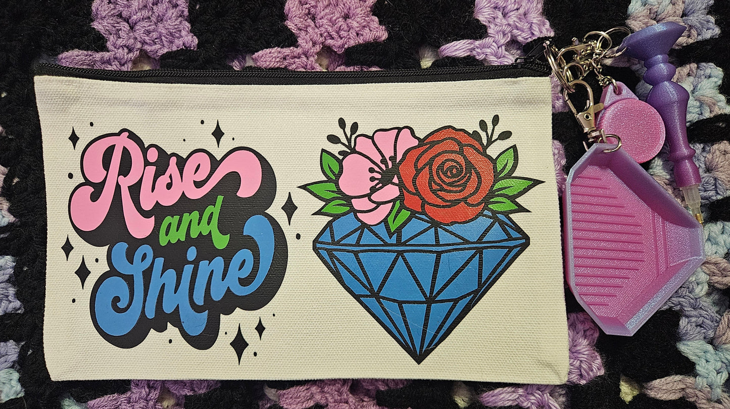 Diamond Painting Travel Bag & Diamond Art Keychain Kit, Cute To-Go Rhinestone Craft Bag & Toolkit Cosmic Crafts
