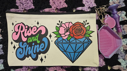 Diamond Painting Travel Bag & Diamond Art Keychain Kit, Cute To-Go Rhinestone Craft Bag & Toolkit Cosmic Crafts