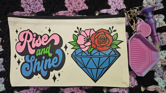 Diamond Painting Travel Bag & Diamond Art Keychain Kit, Cute To-Go Rhinestone Craft Bag & Toolkit Cosmic Crafts