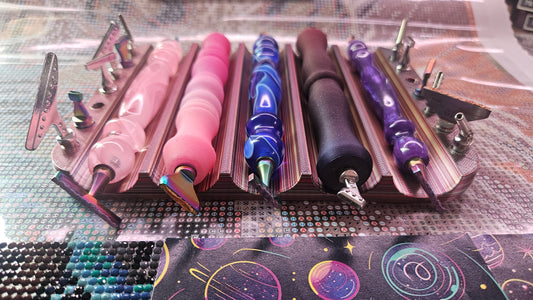 Diamond Painting Pen Holder, 5 Pen & 14 Tip Organizer, Diamond Art Tool Storage Cosmic Crafts