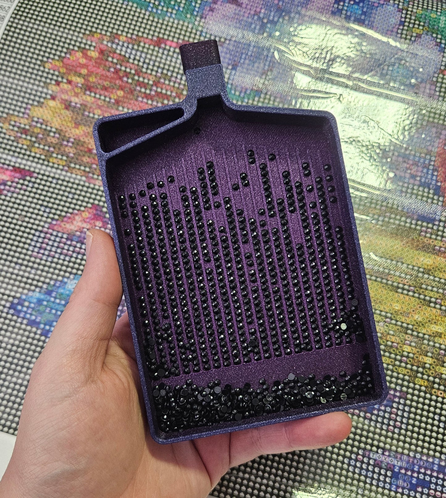 MINI-XXL Diamond Art Tray with Washi Feature & Stopper, Smaller Version of our XXL Tray,3D Printed Drill Tray with Trash Spot, Diamond Painting Tool