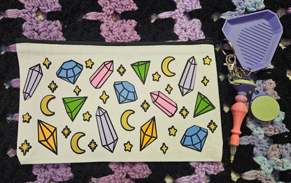 Diamond Painting Travel Bag & Diamond Art Keychain Kit, Cute To-Go Rhinestone Craft Bag & Toolkit Cosmic Crafts