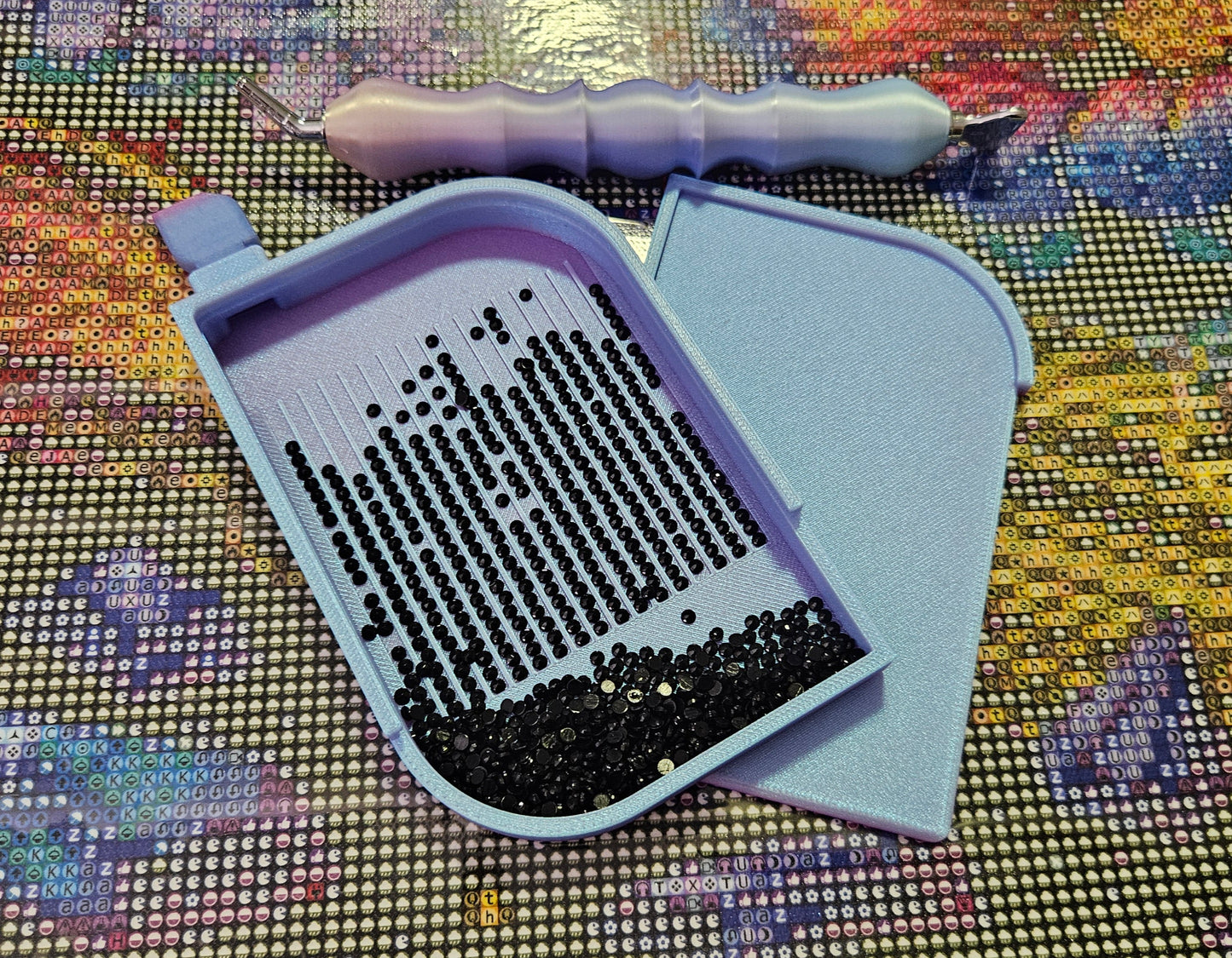 Leaf Washi Diamond Art Tray with Washi Shelf, Sliding Lid & Stopper, 3D Printed Drill Organizer, Unique Diamond Painting Tool