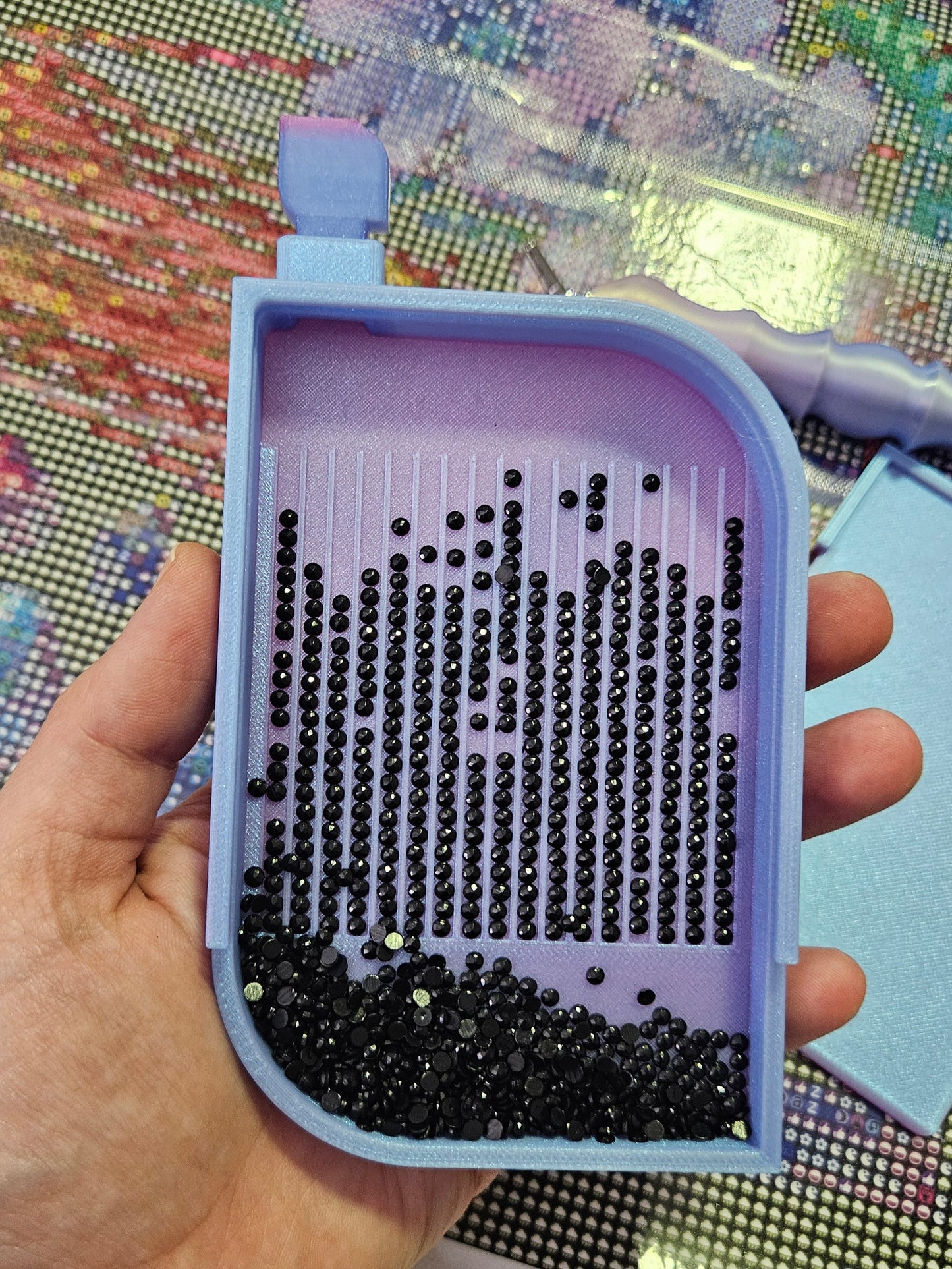 Leaf Washi Diamond Art Tray with Washi Shelf, Sliding Lid & Stopper, 3D Printed Drill Organizer, Unique Diamond Painting Tool