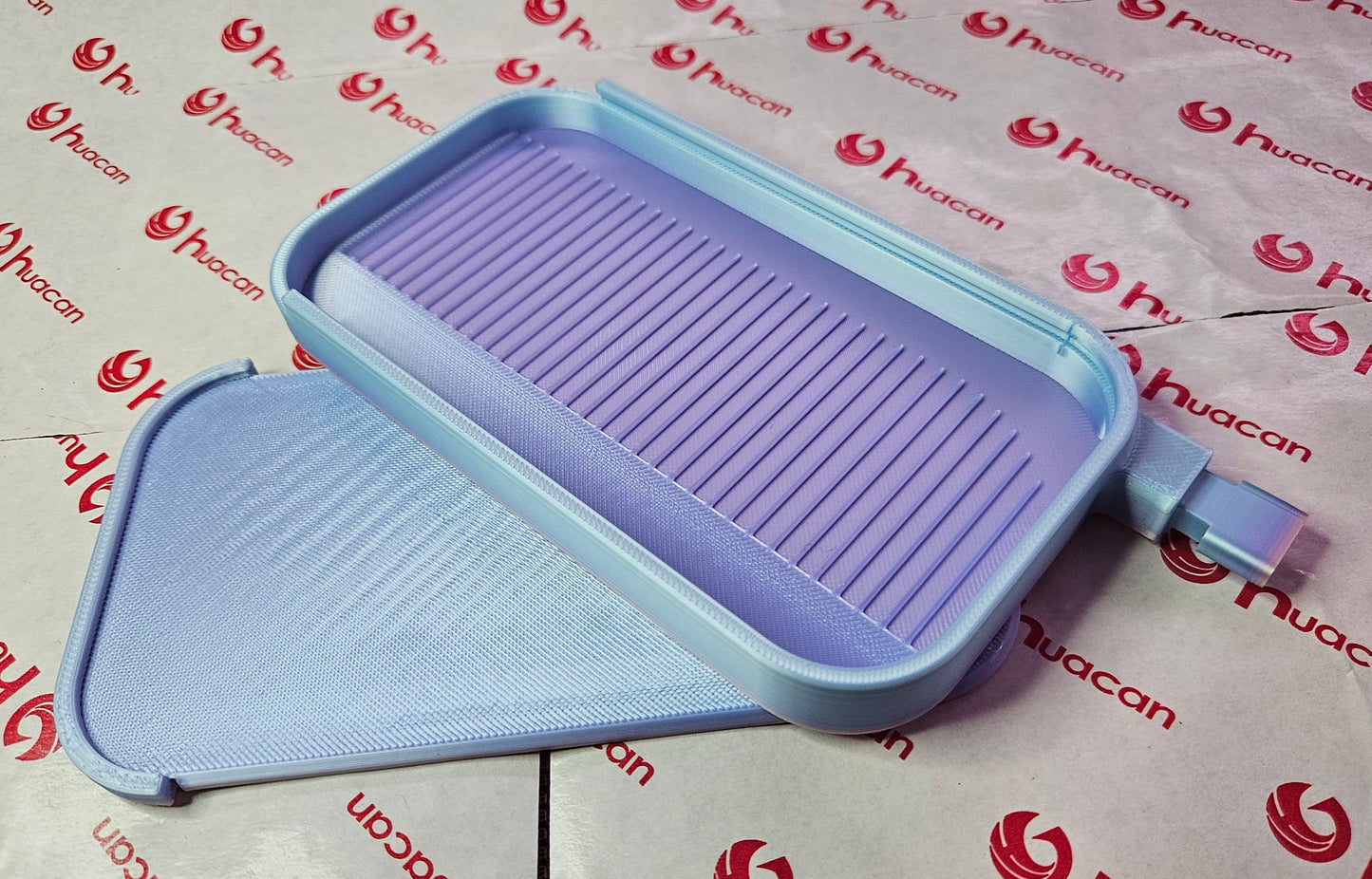 Long Landscape Diamond Art Tray with Sliding Lid & Washi Shelf, Extra Capacity Drill Tray, 3D Printed Rhinestone Accessory