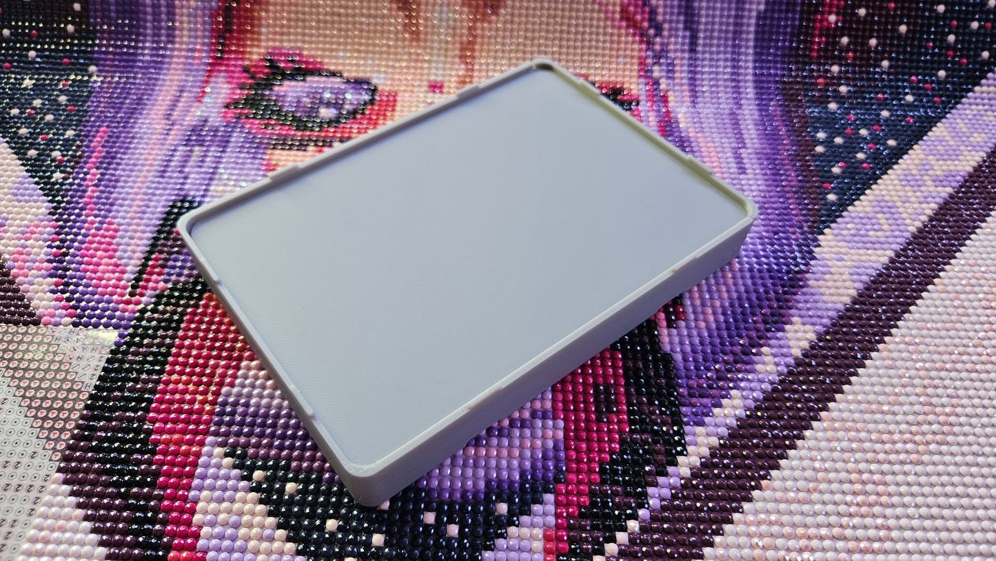 Large Diamond Painting Tray, Combo Spout-less Stacking 3D Printed Tray, Sliding Lid, Single Placer Grid + Standard Lines, STAR Series (Copy)