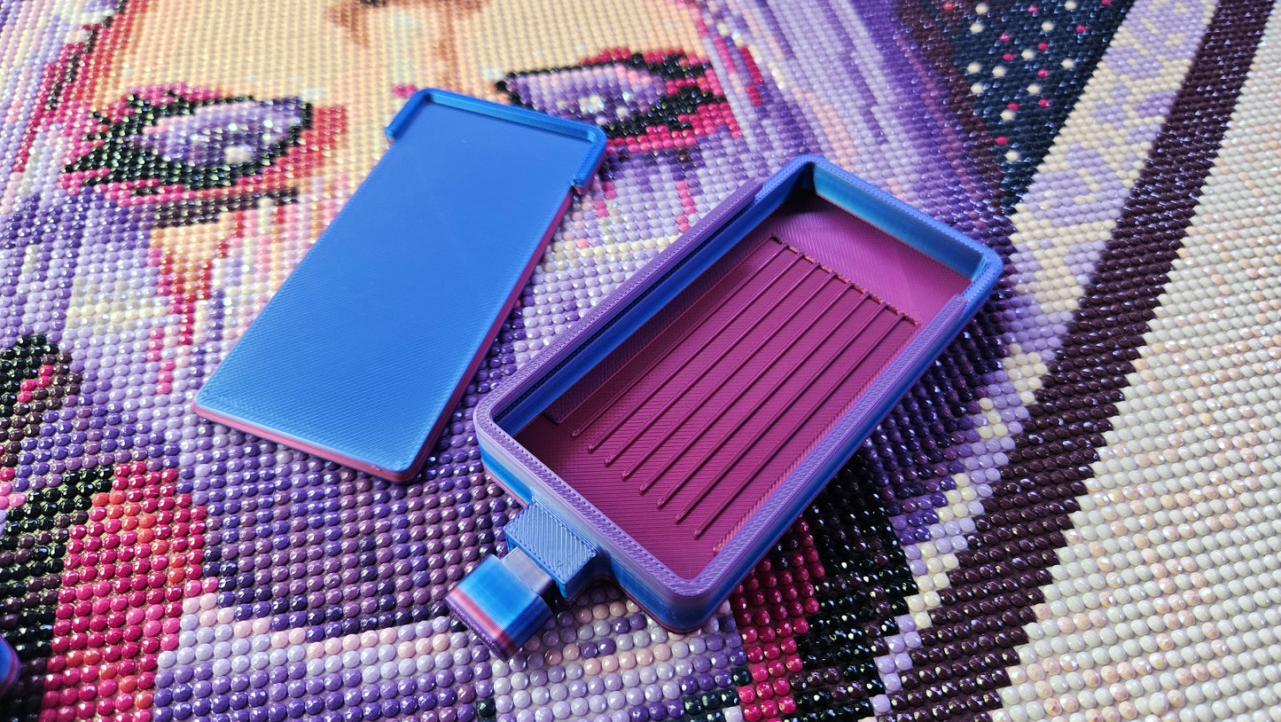 Long Lidded Washi Style Diamond Painting Tray, Deep Grooves, Stopper & Sliding Lid, 3D Printed Drill Organizer for Diamond Art