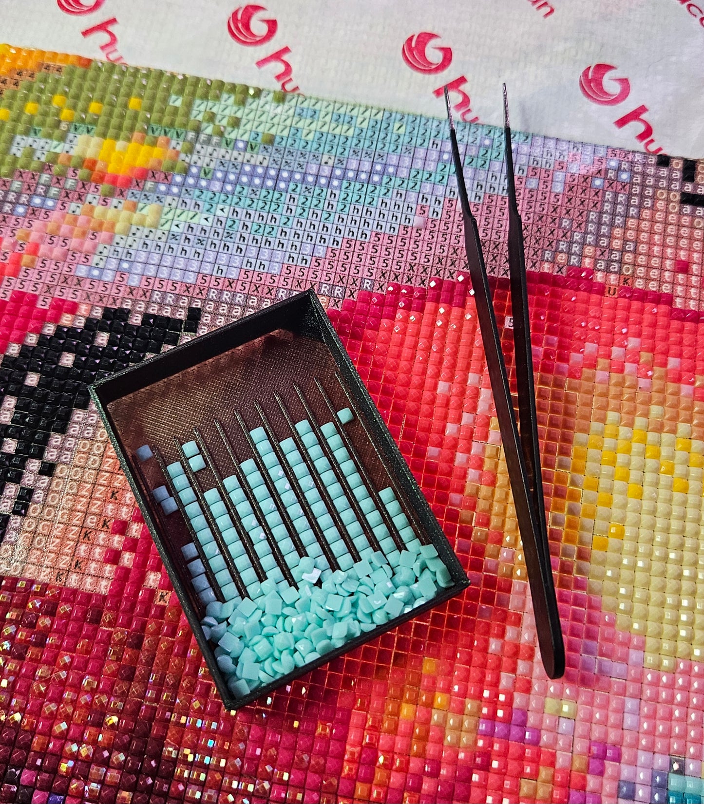 Diamond Painting Travel Box, Rhinestone Art Tool Organizer with Tray Lid, 3D Printed Craft Case