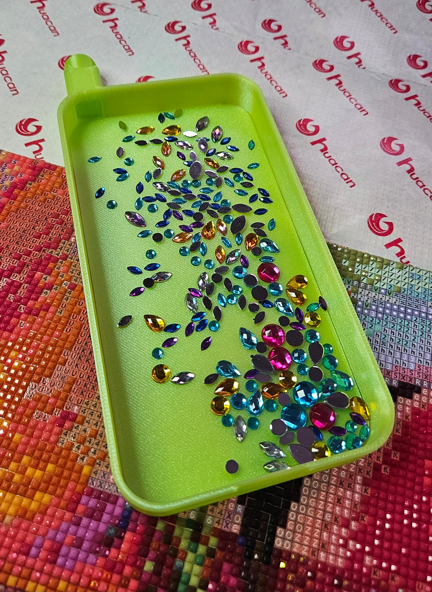 Chameleon Diamond Painting Tray, Interchangeable Lines, 3D Printed Rhinestone Art Accessory